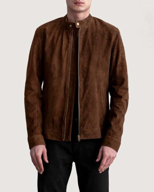 Lennox Brown Suede Biker Jacket